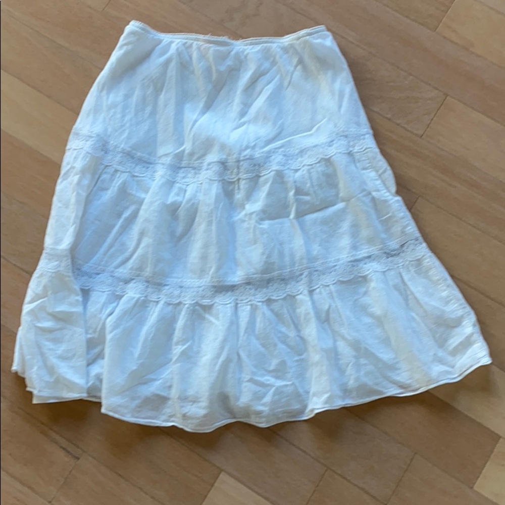White Mid Length Skirt